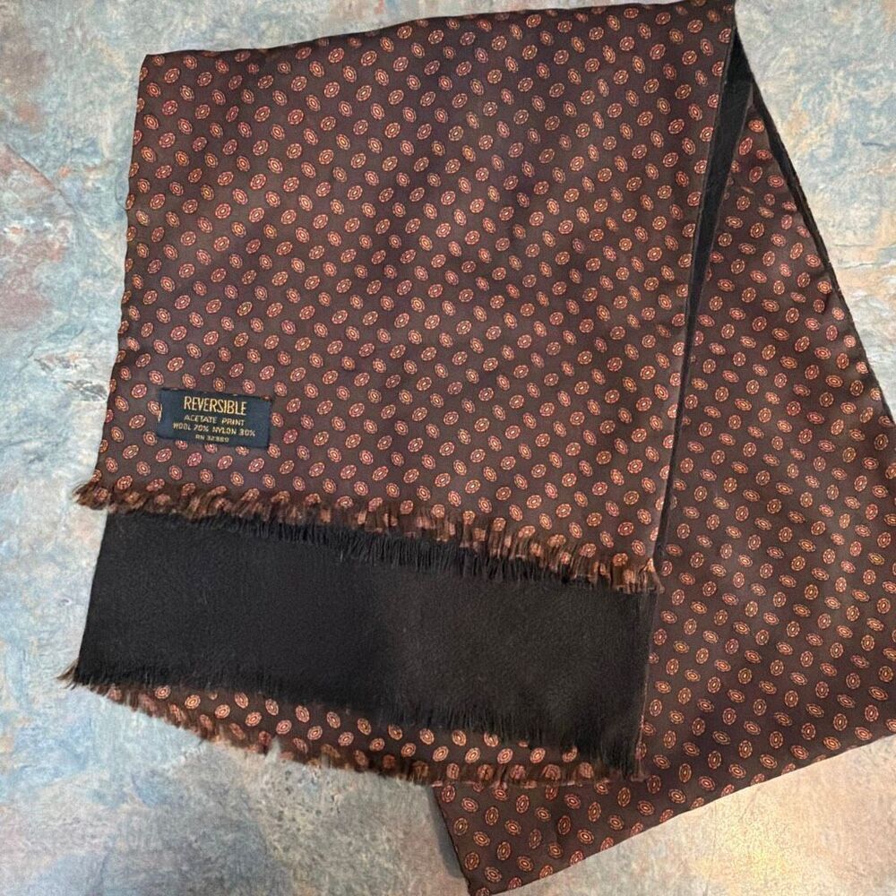 Brown Paisley Wool Reversible Men’s Scarf